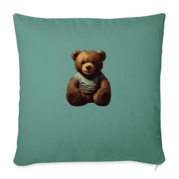 Nounours - Housse de coussin décorative 45 x 45 cm - vert sapin - Devant