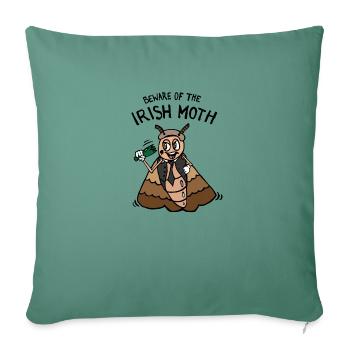 Beware of the Irish Moth / Mob - Sofa pillowcase 17,3'' x 17,3'' (45 x 45 cm) - cypress green - Front
