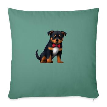 Rottweiler Puppy Dogs Rottweiler Dog Puppy - Housse de coussin décorative 45 x 45 cm - vert sapin - Devant