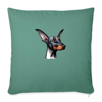 Doberman Doberman chiot chien Doberman dresseur - Housse de coussin décorative 45 x 45 cm - vert sapin - Devant