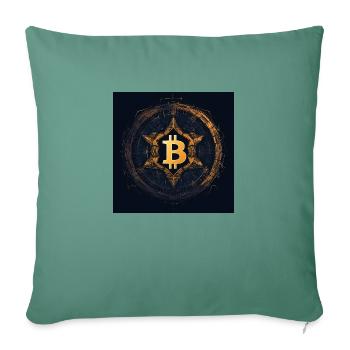 bitcoin logo modern stylish desgin schwarz gold - Sofakissenbezug 45 x 45 cm - Tanngrün - Vorne