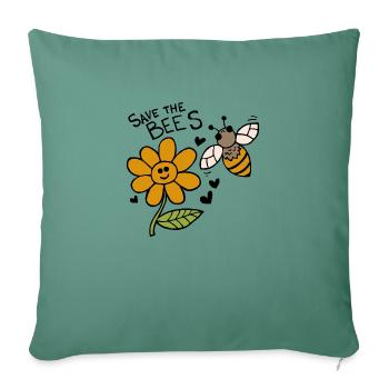 Sauvez les abeilles - Housse de coussin décorative 45 x 45 cm - vert sapin - Devant