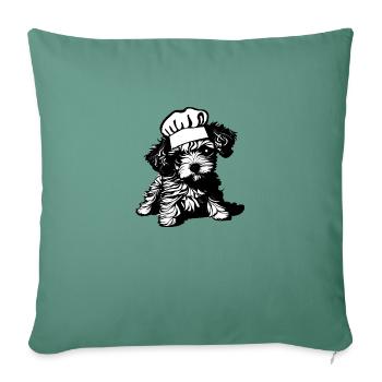 Caniche Dog Propriétaire Chien Amour Caniche Chiot Restaurateur - Housse de coussin décorative 45 x 45 cm - vert sapin - Devant