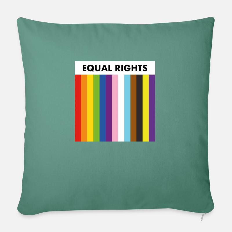 Gleichberechtigung inklusive Pride-Flagge - Sofakissenbezug 45 x 45 cm - Tanngrün