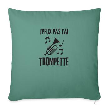 Musique trompette - Housse de coussin décorative 45 x 45 cm - vert sapin - Devant