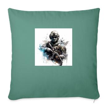 COD gaming art shooter - Sofa pillowcase 17,3'' x 17,3'' (45 x 45 cm) - cypress green - Front