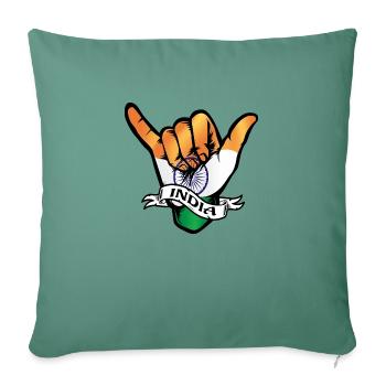 Inde Shaka - Housse de coussin décorative 45 x 45 cm - vert sapin - Devant