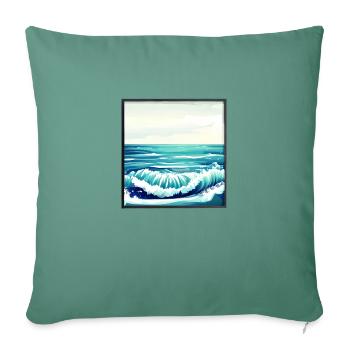 Surfer Planche de surf Surfer Surfer - Housse de coussin décorative 45 x 45 cm - vert sapin - Devant