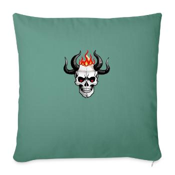 A 4-horn skull | This summer affects me aswell - Sofa pillowcase 17,3'' x 17,3'' (45 x 45 cm) - cypress green - Front