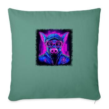 Bacon Tshirt Funny Quote Sayings Agriculture - Sofa pillowcase 17,3'' x 17,3'' (45 x 45 cm) - cypress green - Front