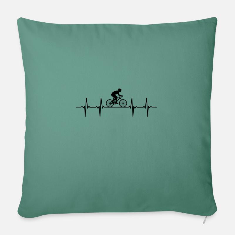 Radfahrer Herzschlag Design Rennradfahrer - Sofakissenbezug 45 x 45 cm - Tanngrün