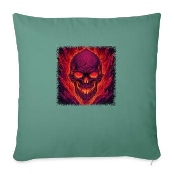 Fuck Off Skeleton Hand Tshirts Squelette Squelettique Effrayant - Housse de coussin décorative 45 x 45 cm - vert sapin - Devant