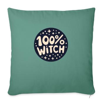 100% Witch Halloween Theme - Sofa pillowcase 17,3'' x 17,3'' (45 x 45 cm) - cypress green - Front