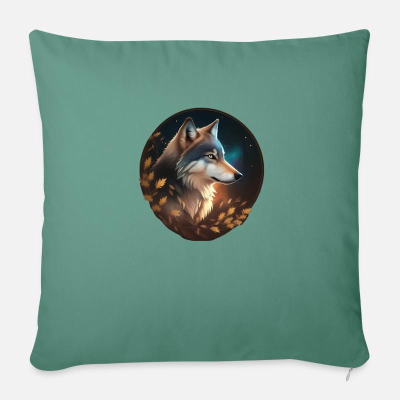 Wolf - Sofakissenbezug 45 x 45 cm - Tanngrün