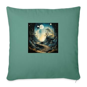Staues faithful moon - Sofa pillowcase 17,3'' x 17,3'' (45 x 45 cm) - cypress green - Front