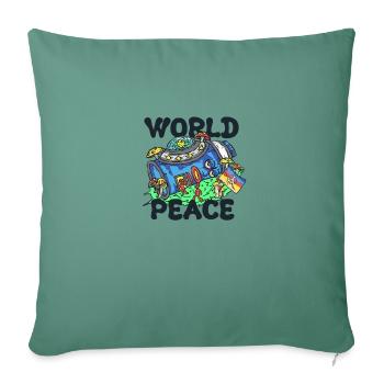 420 Paix mondiale Alienkush - Housse de coussin décorative 45 x 45 cm - vert sapin - Devant