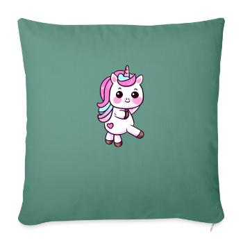 Licorne Mythique Animal Licorne Fille Licornes - Housse de coussin décorative 45 x 45 cm - vert sapin - Devant