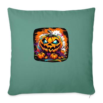 Dark Pumpkin Spooky Fear Terrifying Dark - Sofa pillowcase 17,3'' x 17,3'' (45 x 45 cm) - cypress green - Front