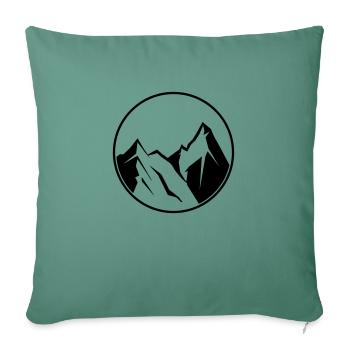 montagnes - Housse de coussin décorative 45 x 45 cm - vert sapin - Devant