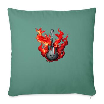 guitare, instrument à cordes pincées, guitariste, instrument de musique - Housse de coussin décorative 45 x 45 cm - vert sapin - Devant