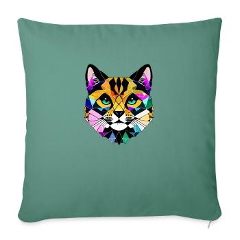 Cat, Pet, Cat Owner, Domestic Cat, Kitten - Sofa pillowcase 17,3'' x 17,3'' (45 x 45 cm) - cypress green - Front