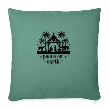 Paix sur Terre - Housse de coussin décorative 45 x 45 cm - vert sapin - Devant