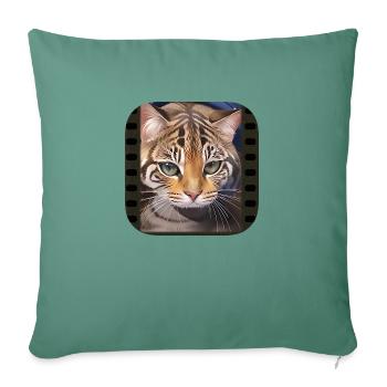 Tiger cat - Sofa pillowcase 17,3'' x 17,3'' (45 x 45 cm) - cypress green - Front