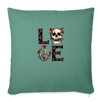 Skull - Love - Sofa pillowcase 17,3'' x 17,3'' (45 x 45 cm) - cypress green - Front
