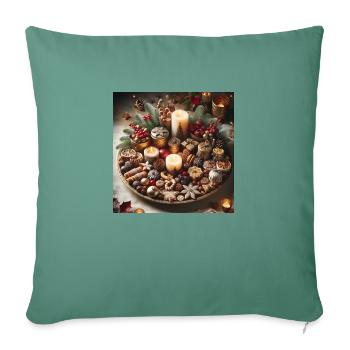 Weihnachtliche Leckereien - Weihnachtsgeschenkidee - Sofakissenbezug 45 x 45 cm - Tanngrün - Vorne