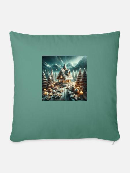 Weihnachtliche Leckereien - Weihnachtsgeschenkidee - Sofakissenbezug 45 x 45 cm - Tanngrün