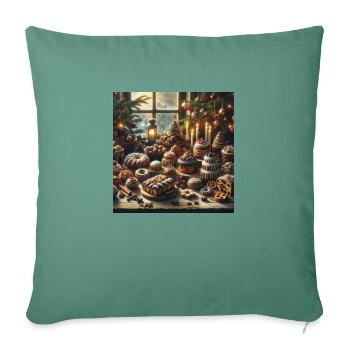 Weihnachtliche Leckereien - Weihnachtsgeschenkidee - Sofakissenbezug 45 x 45 cm - Tanngrün - Vorne