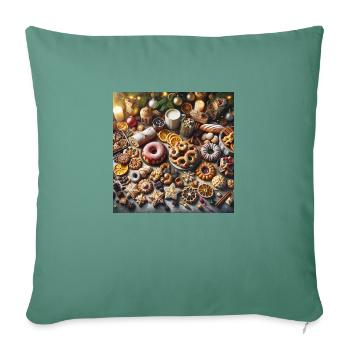 Weihnachtliche Leckereien - Weihnachtsgeschenkidee - Sofakissenbezug 45 x 45 cm - Tanngrün - Vorne