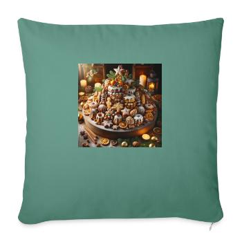 Weihnachtliche Leckereien - Weihnachtsgeschenkidee - Sofakissenbezug 45 x 45 cm - Tanngrün - Vorne