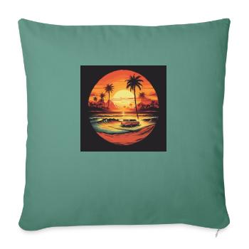 Vintage Surf Culture - Sofakissenbezug 45 x 45 cm - Tanngrün - Vorne