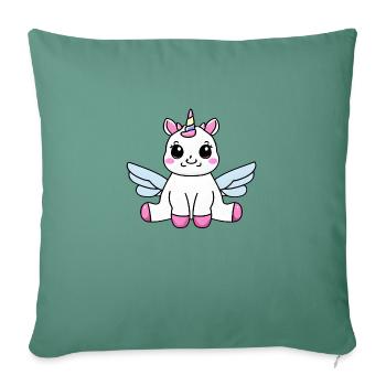 Unicorn Mythical Creature Girl Mythical Beast Unicorns - Sofa pillowcase 17,3'' x 17,3'' (45 x 45 cm) - cypress green - Front