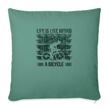 vélo vélo vélo mode de vie sain transport - Housse de coussin décorative 45 x 45 cm - vert sapin - Devant
