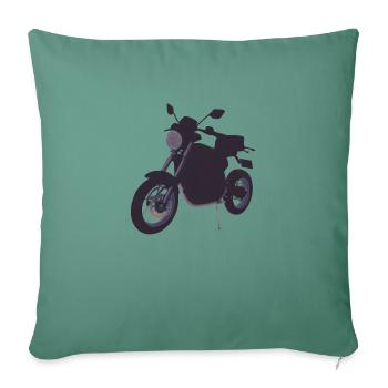 Moto Motocross Fan de moto Motard - Housse de coussin décorative 45 x 45 cm - vert sapin - Devant