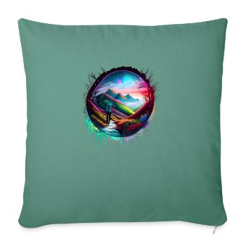 Hiking Mountains Mountain Hiking Mountain Hiking Hiking - Sofa pillowcase 17,3'' x 17,3'' (45 x 45 cm) - cypress green - Front
