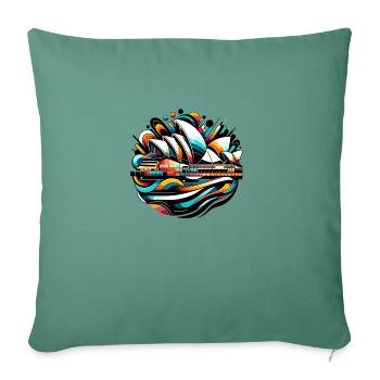 Sydney Opera Abstract - Sofa pillowcase 17,3'' x 17,3'' (45 x 45 cm) - cypress green - Front