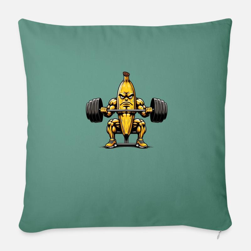 Sérieux Banane Curling - Housse de coussin décorative 45 x 45 cm - vert sapin