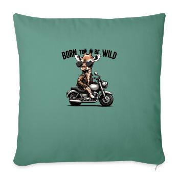 Né pour être sauvage. - Housse de coussin décorative 45 x 45 cm - vert sapin - Devant