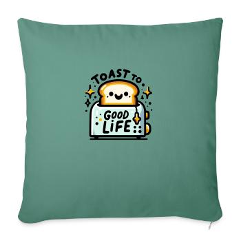 Toast to good Life - Sofa pillowcase 17,3'' x 17,3'' (45 x 45 cm) - cypress green - Front