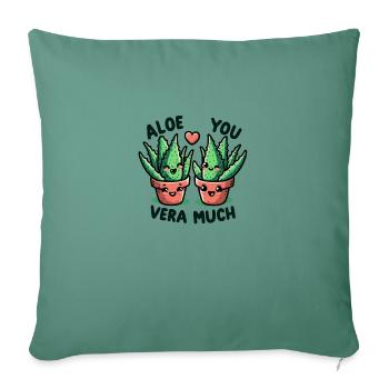 Aloe vous vera beaucoup - Housse de coussin décorative 45 x 45 cm - vert sapin - Devant
