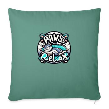 PAWSS & RELAX - Housse de coussin décorative 45 x 45 cm - vert sapin - Devant