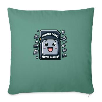 Les cartes mémoire n’oublient jamais - Housse de coussin décorative 45 x 45 cm - vert sapin - Devant