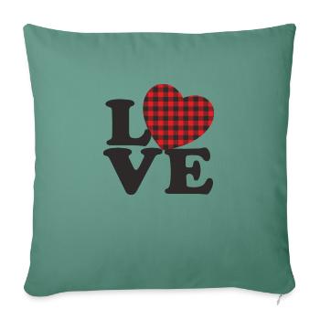 Aimez-moi la Saint-Valentin Joyeux Valentin Saint-Valentin - Housse de coussin décorative 45 x 45 cm - vert sapin - Devant