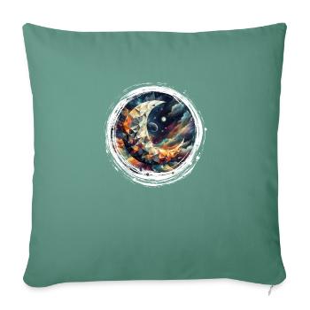 Moon Vector Triangles Space Nebula - Sofa pillowcase 17,3'' x 17,3'' (45 x 45 cm) - cypress green - Front