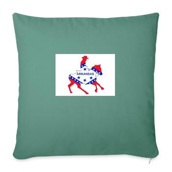 Arkansas Staatsflagge Cowboy - Sofakissenbezug 45 x 45 cm - Tanngrün - Vorne