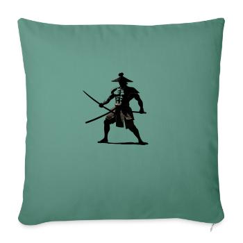 Samurai Logo , Samurai Motiv , Samurai Design - Sofakissenbezug 45 x 45 cm - Tanngrün - Vorne