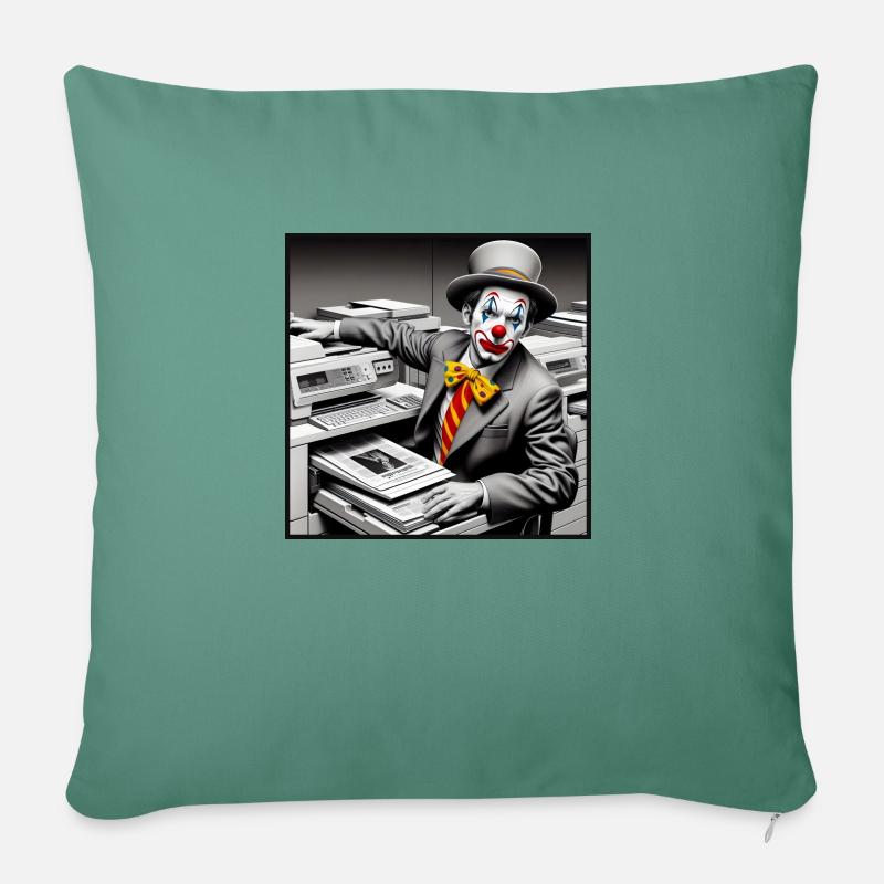 Clown am Kopierer - Sofakissenbezug 45 x 45 cm - Tanngrün
